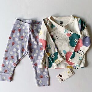 NWT Tea Collection Top And Pants Set, 0-3 Months 3-6 months